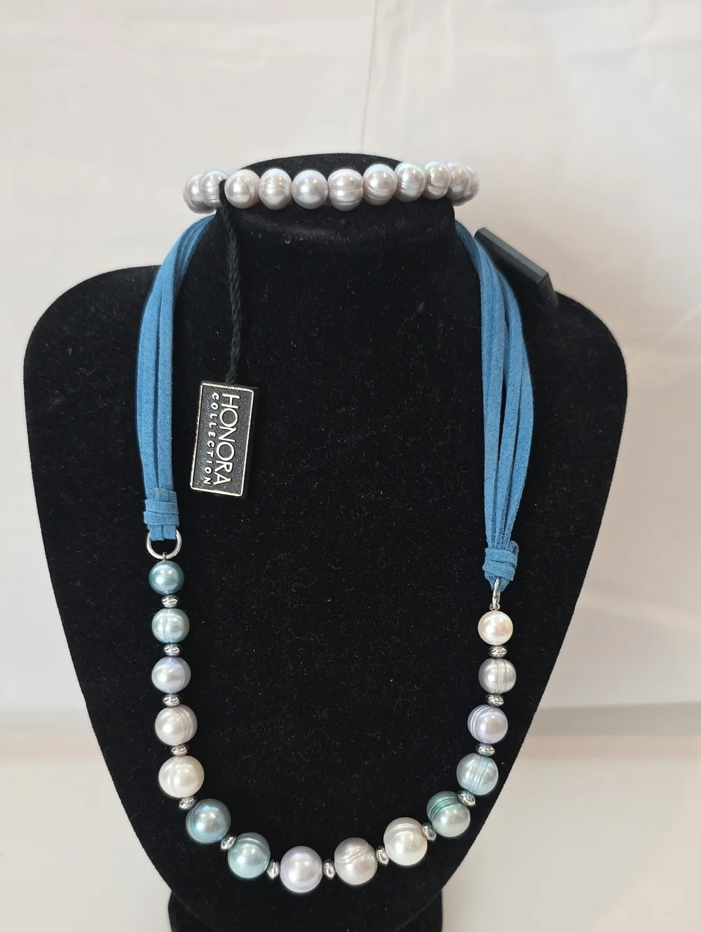 Honora Pearl Necklace And Bracelet English Blues And Bracelet In Light Grey NWT